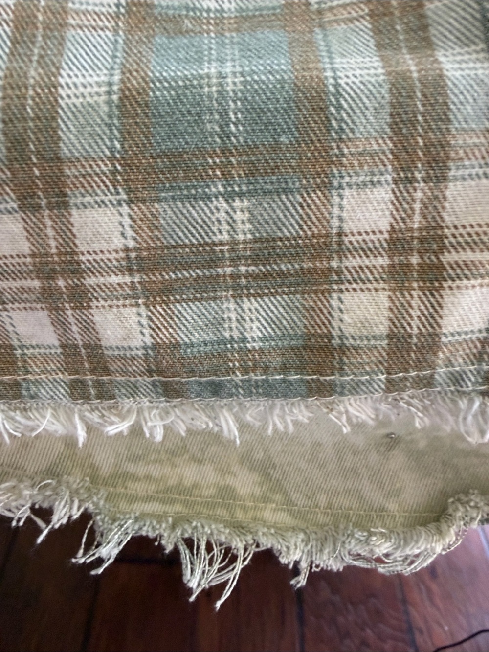 POL Heart Stud Vintage Wash Olive Green & Tan Plaid SHACKET NEW FALL WINTER - Picture 8 of 11